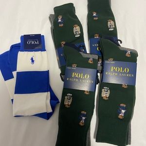 Lot Of Polo Ralph Lauren Bear Mens Socks 9 Pairs